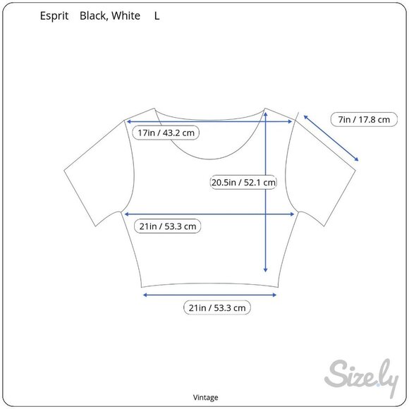 Esprit Vintage 80s 90s Black White Collar Retro Chic Preppy Crop Polo Shirt L - Picture 8 of 8